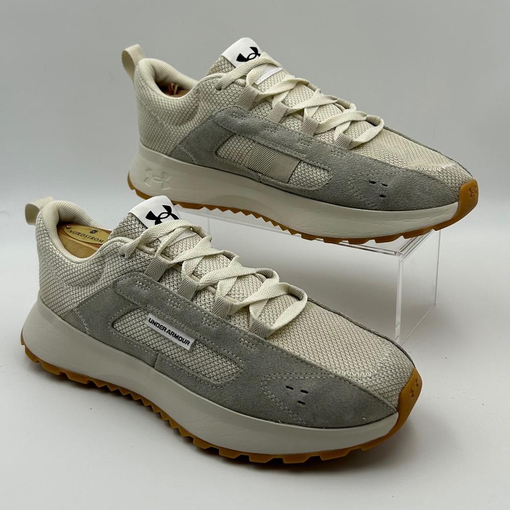 Under Armour Street Mirage Shoes Sneakers Women 9.5 Beige Suede Mesh 3028379-102